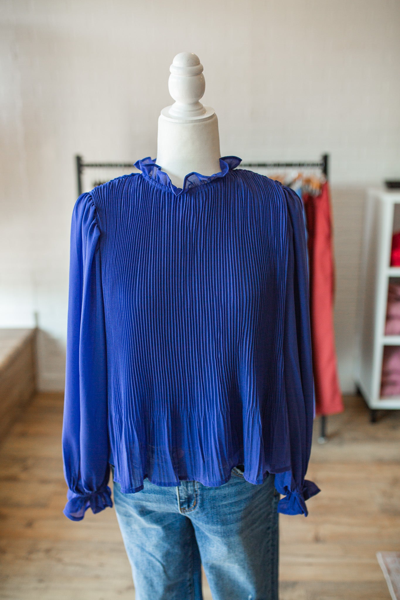 Azure Blue Mock Neck