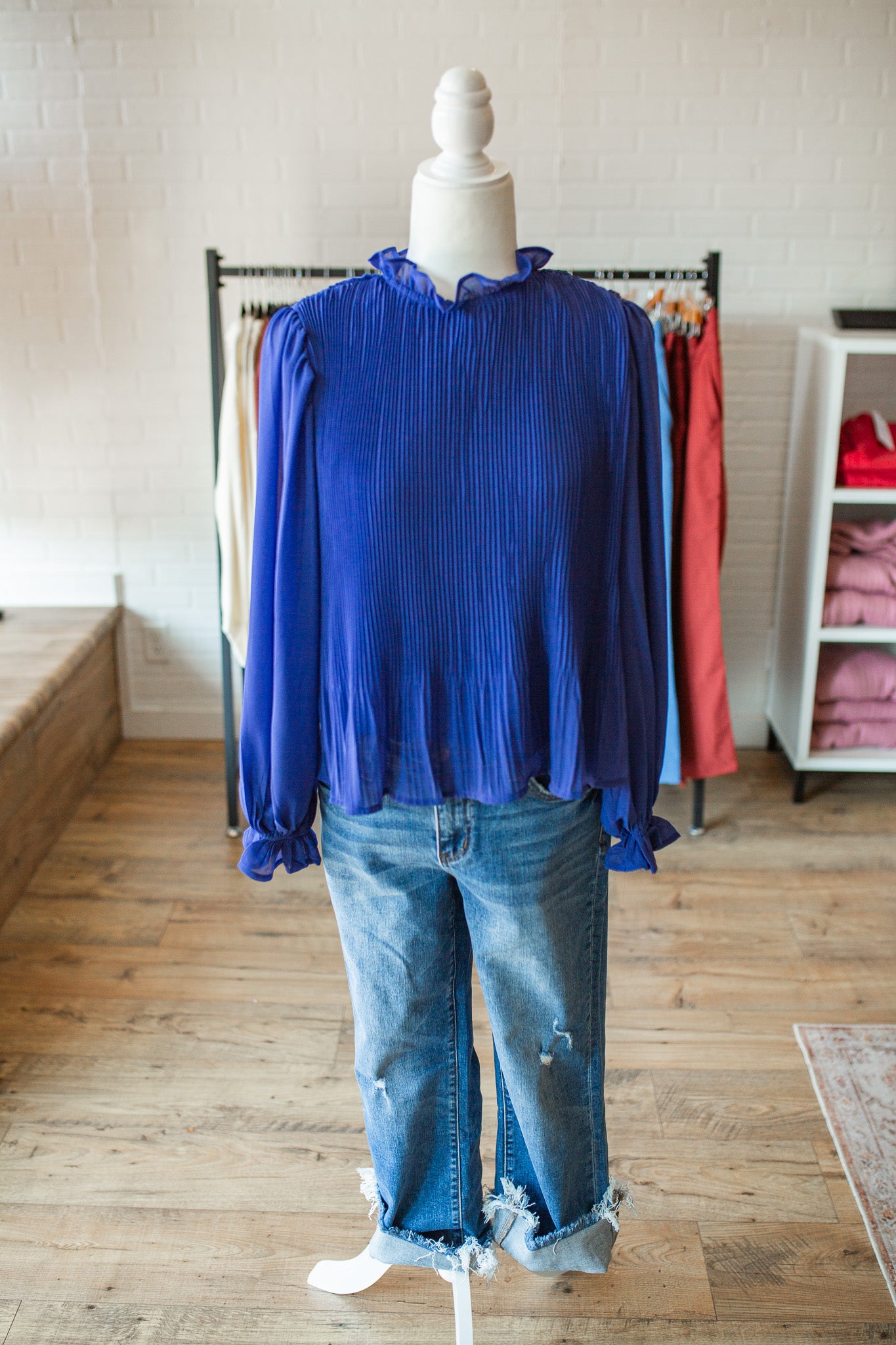 Azure Blue Mock Neck