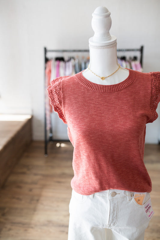 Poppy Crochet Ruffle Cap Sleeve