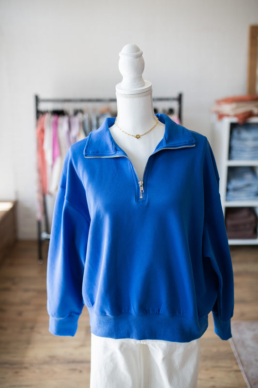 Royal Blue Half Zip Top
