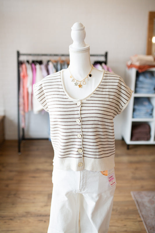 Brown/Cream Striped Cardi