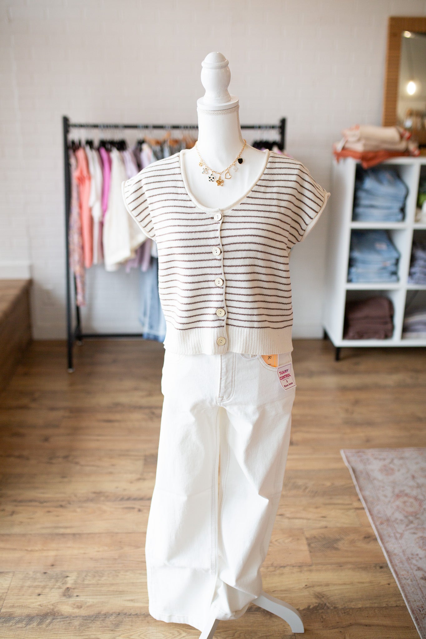 Brown/Cream Striped Cardi