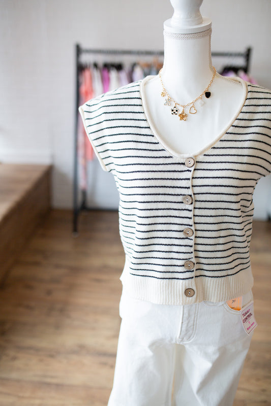 Brown/Cream Striped Cardi