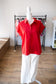Tomato Red Satin Top