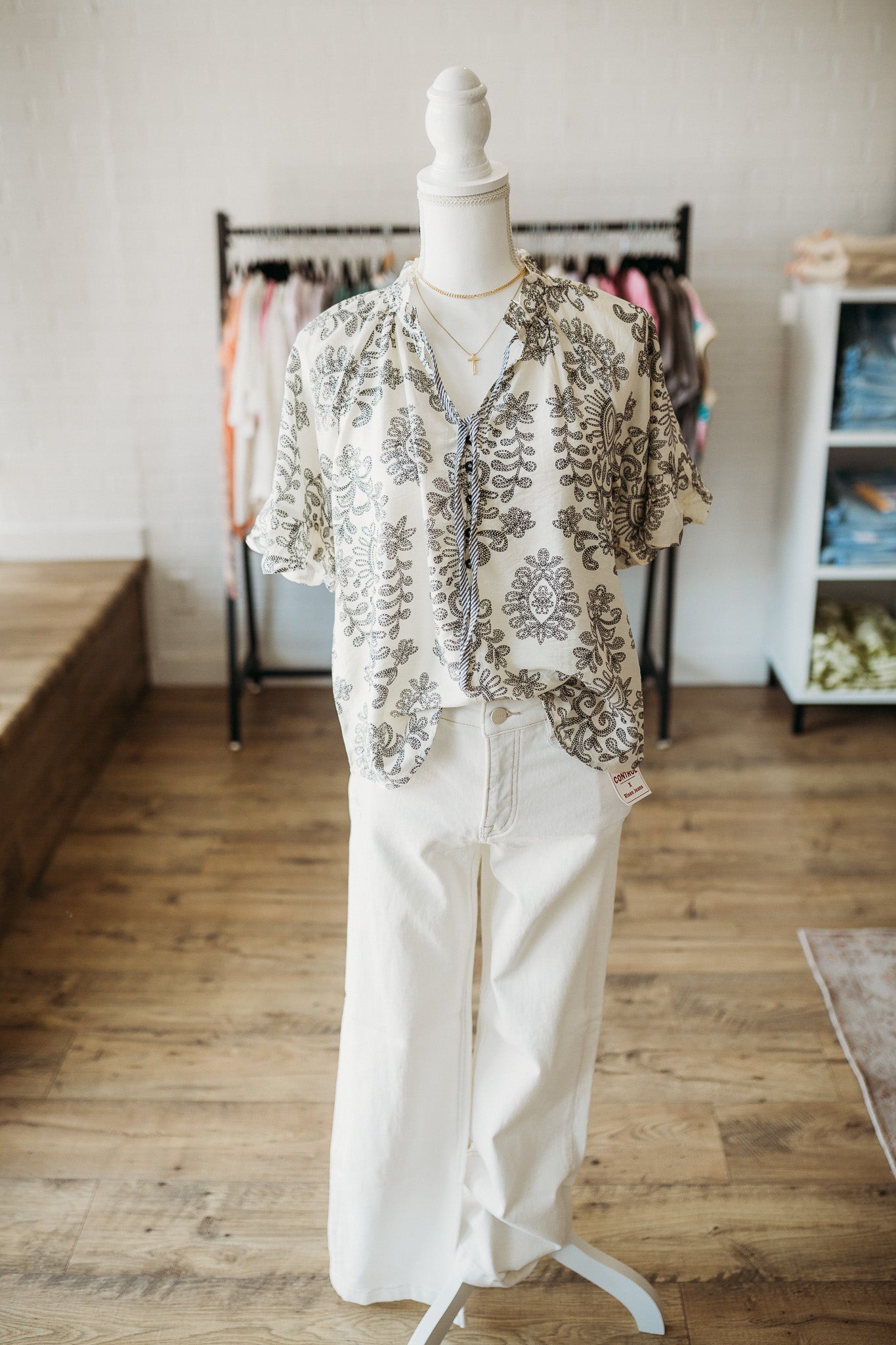Black Bohemian Print Blouse