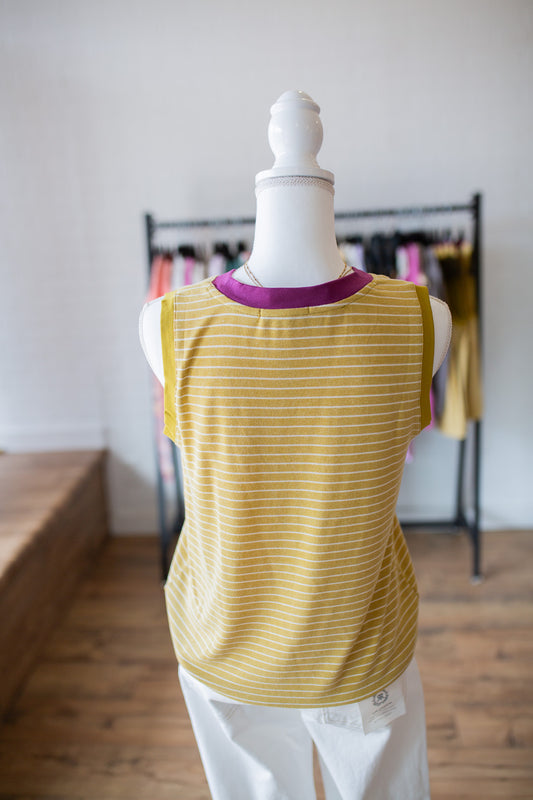 Mustard Color Contrast Tank