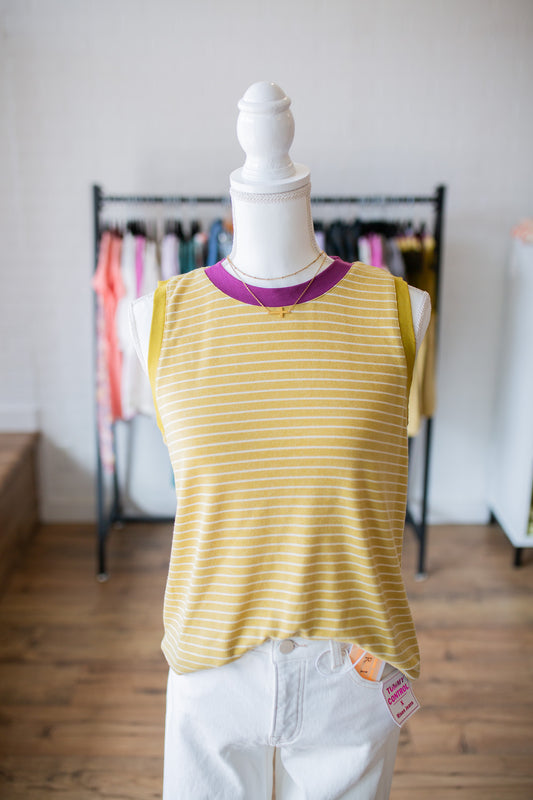 Mustard Color Contrast Tank