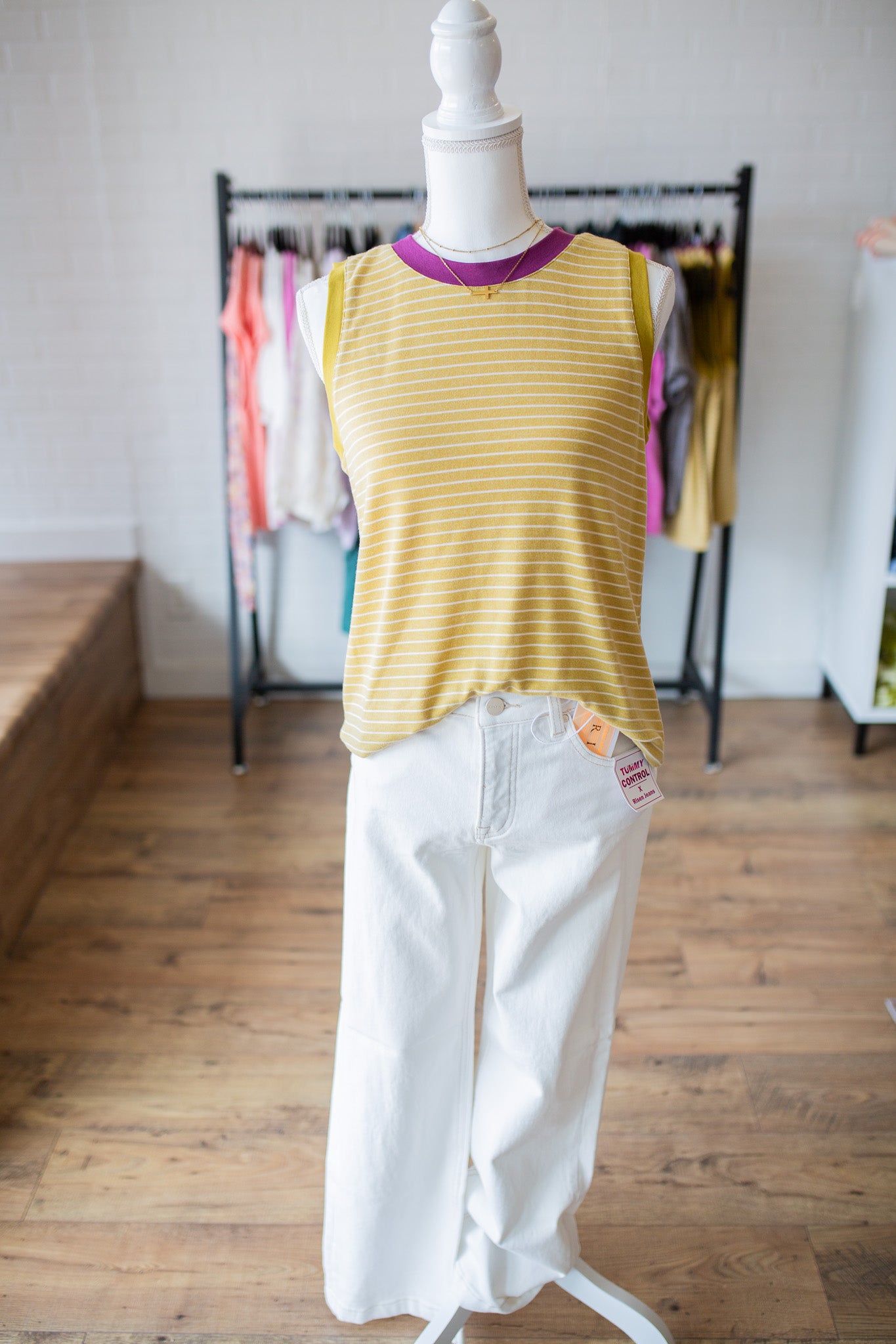 Mustard Color Contrast Tank