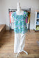 Mint/Royal Floral Tank