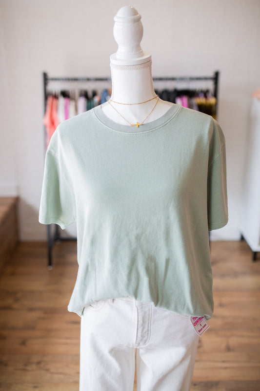 Sage Green/Mocha Pigment Tee