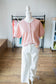 Lt Pink/Khaki Button Down Cardi