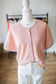 Lt Pink/Khaki Button Down Cardi
