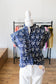 Navy Floral Cap Sleeve