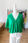 Green VNeck Button Down