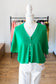 Green VNeck Button Down