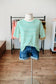 Green Striped Textured Top