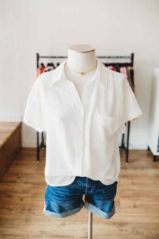 White Collared Button Down