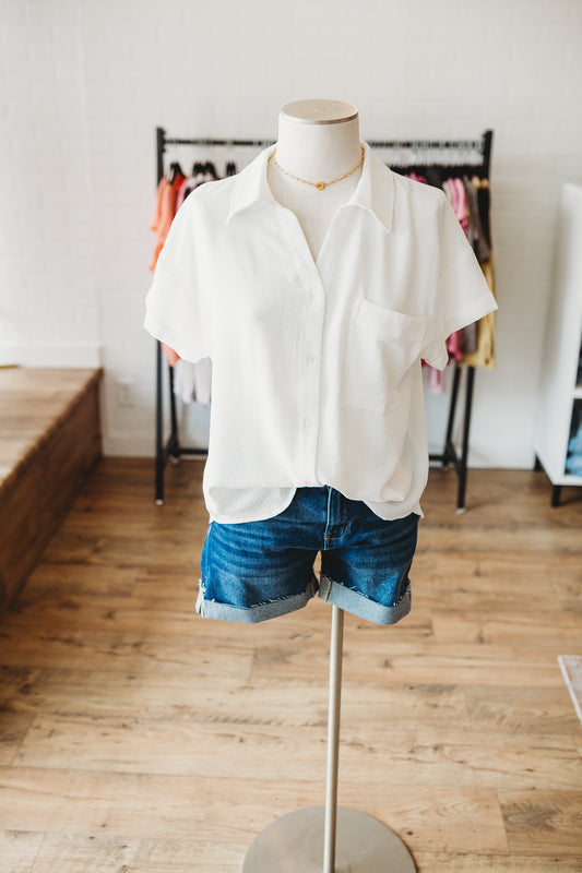 White Collared Button Down