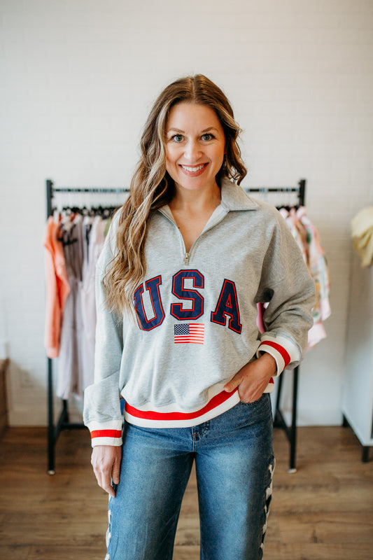 USA Half Zip Sweatshirt
