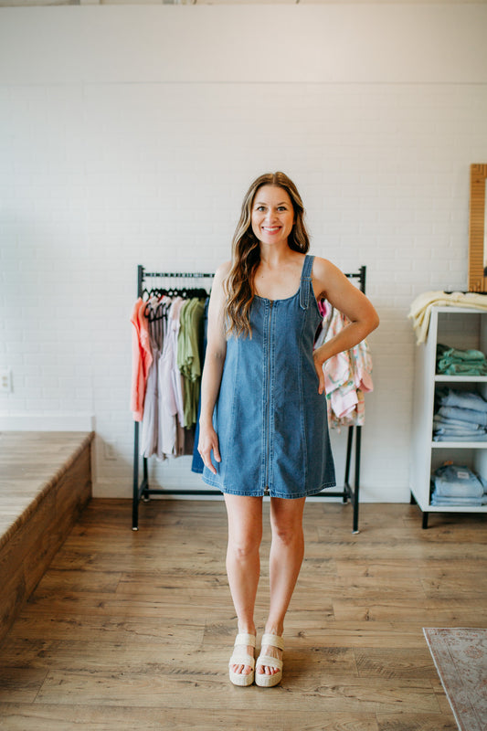 Lt Denim Zip Dress