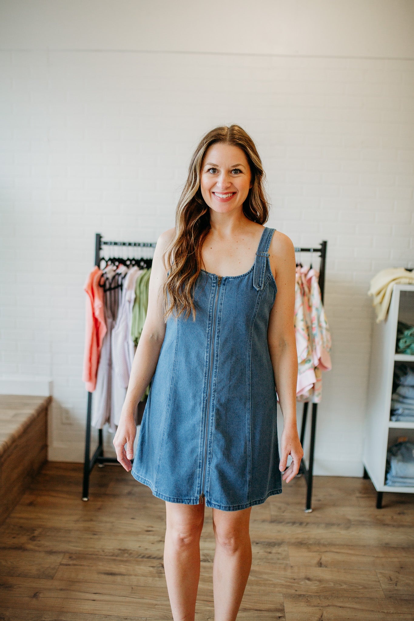 Lt Denim Zip Dress