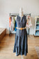 Navy Tiered Belted Dress