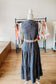Navy Tiered Belted Dress