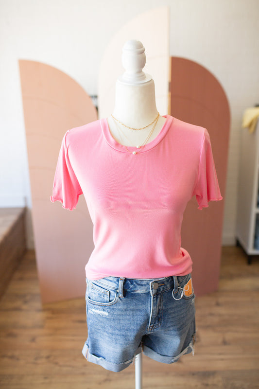 Punch/Black Lettuce Trim Top