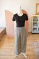 Scalloped Trim Leopard Pants