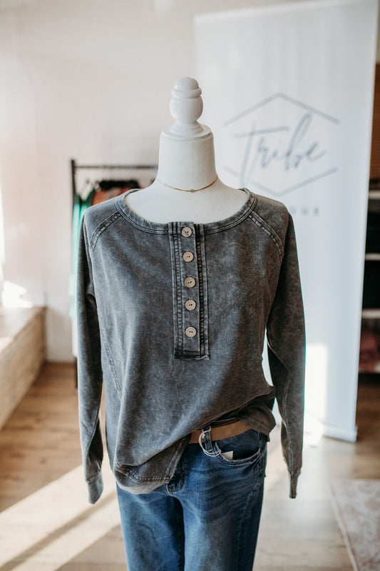 Black Washed Henley