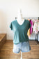 Olive Pointelle Top