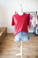 Pigment Tee Cocoa/Dk Gr/Red