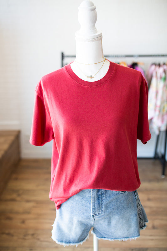 Pigment Tee Cocoa/Dk Gr/Red