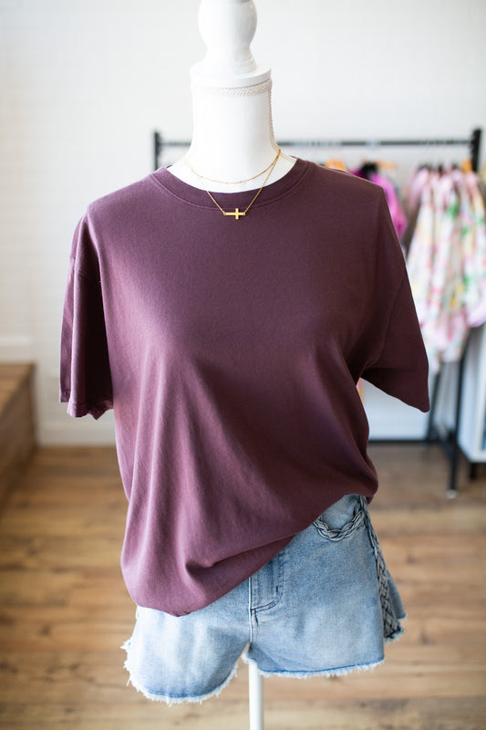 Pigment Tee Cocoa/Dk Gr/Red