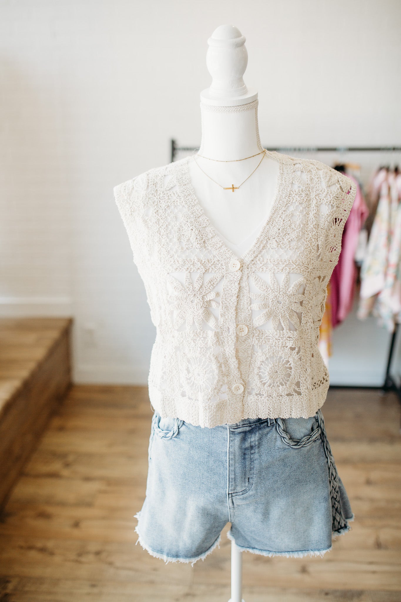 Natural Crochet Vest