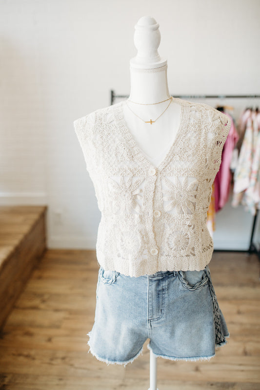 Natural Crochet Vest