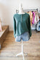 Henley Ribbed Pullover H Green/Burgundy