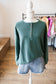 Henley Ribbed Pullover H Green/Burgundy