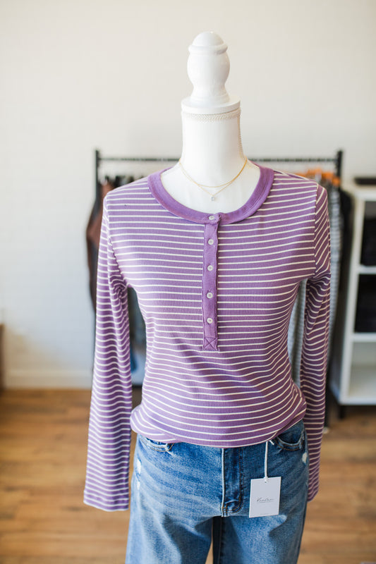 Sugar Plum Striped Henley