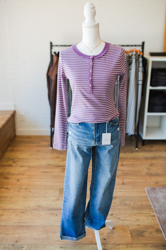 Sugar Plum Striped Henley