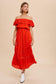 Chili Red OTS Dress