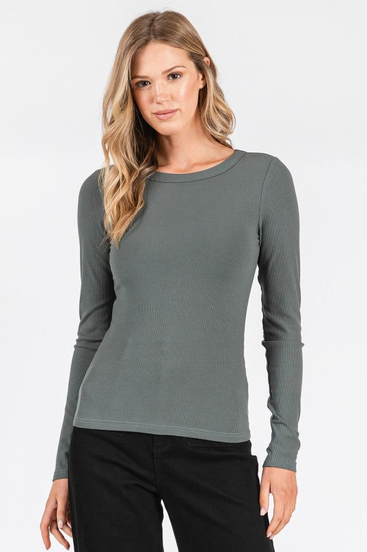 Dark Sage/Off White Staple Long Sleeve