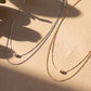 Silver Two Layer Chain W/ Bead Accent