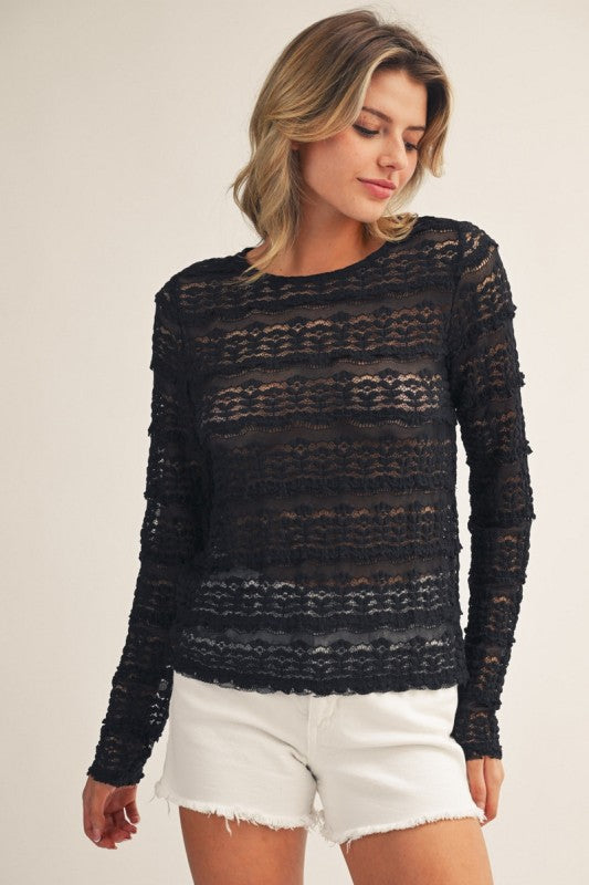 Black Lovely Lace Top