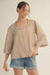 Brown Button Down Stripe Top