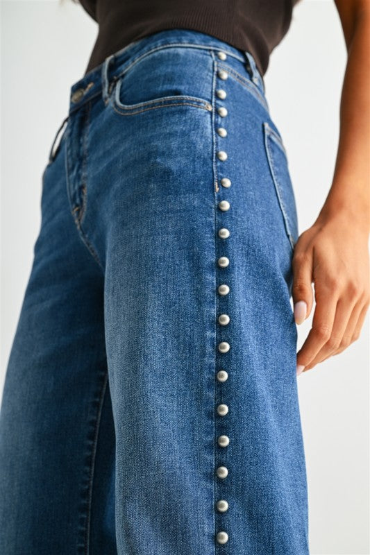 Mid-Rise Embellished Side Mica