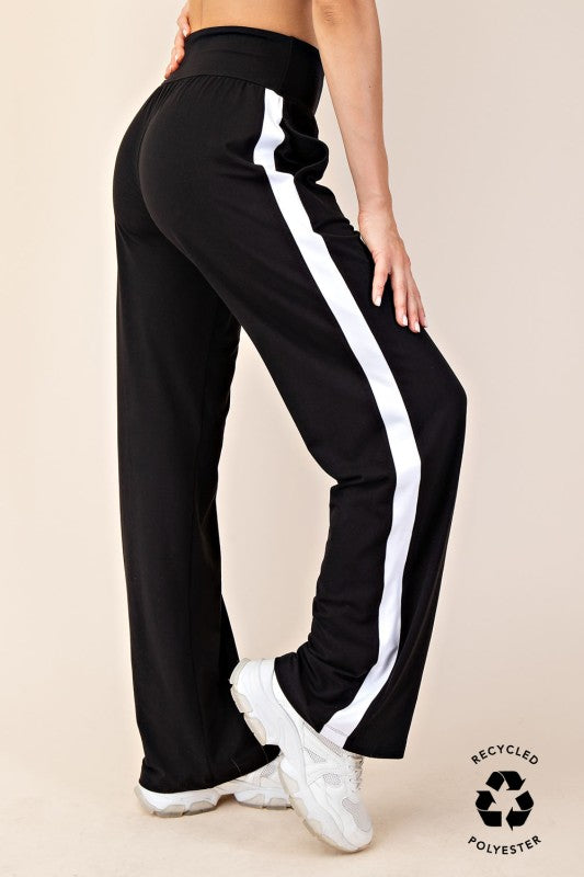 B/W Striped Butter Track Pants