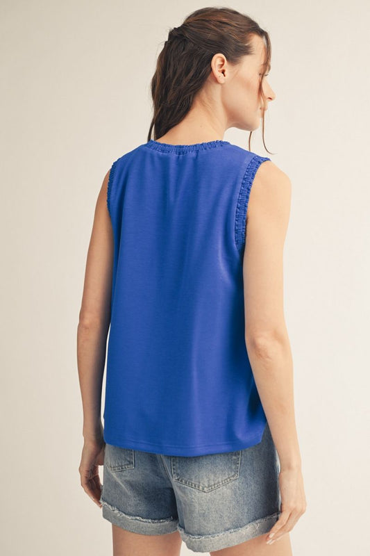 Smocked Edge Tank Hunter/Royal
