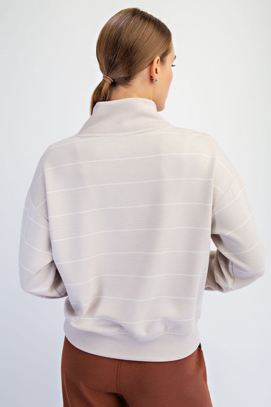 Mocha/Cream Striped Pullover