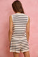 Off-White/Black Button Striped Vest